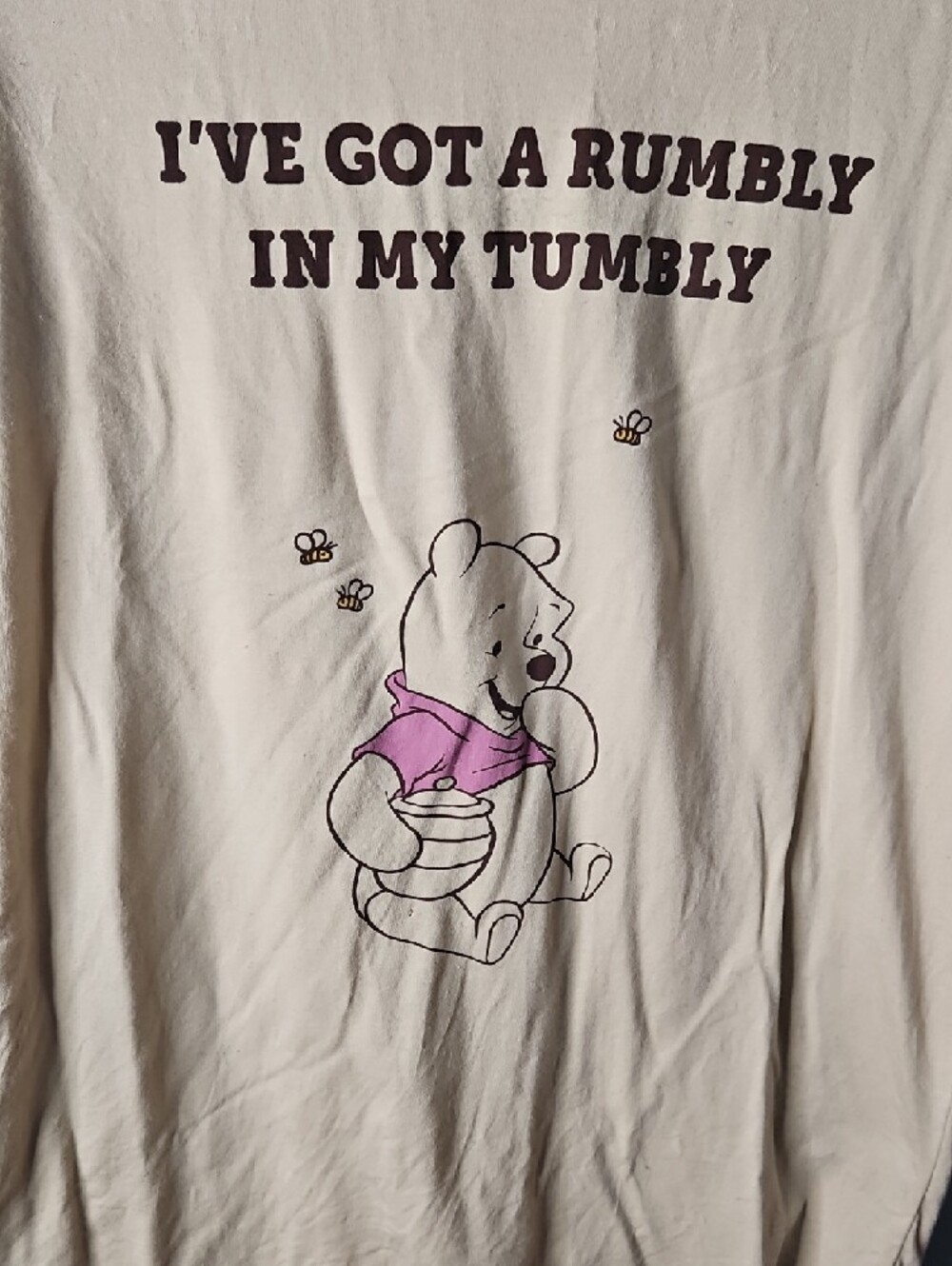 Disney Winnie the Pooh Pale Yellow Tee with Pink Accent Large - Picture 4 of 9